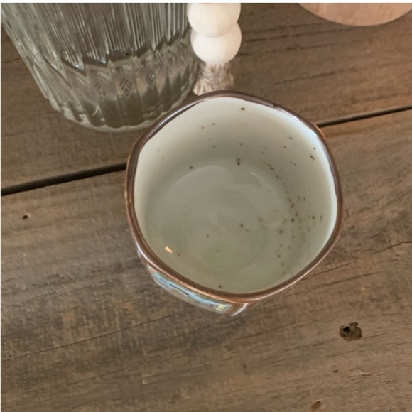 Vintage Japan Pentagon Oriental Tea cup bowl 1970s Asian Porcelain Brush pot - Picture 3 of 5